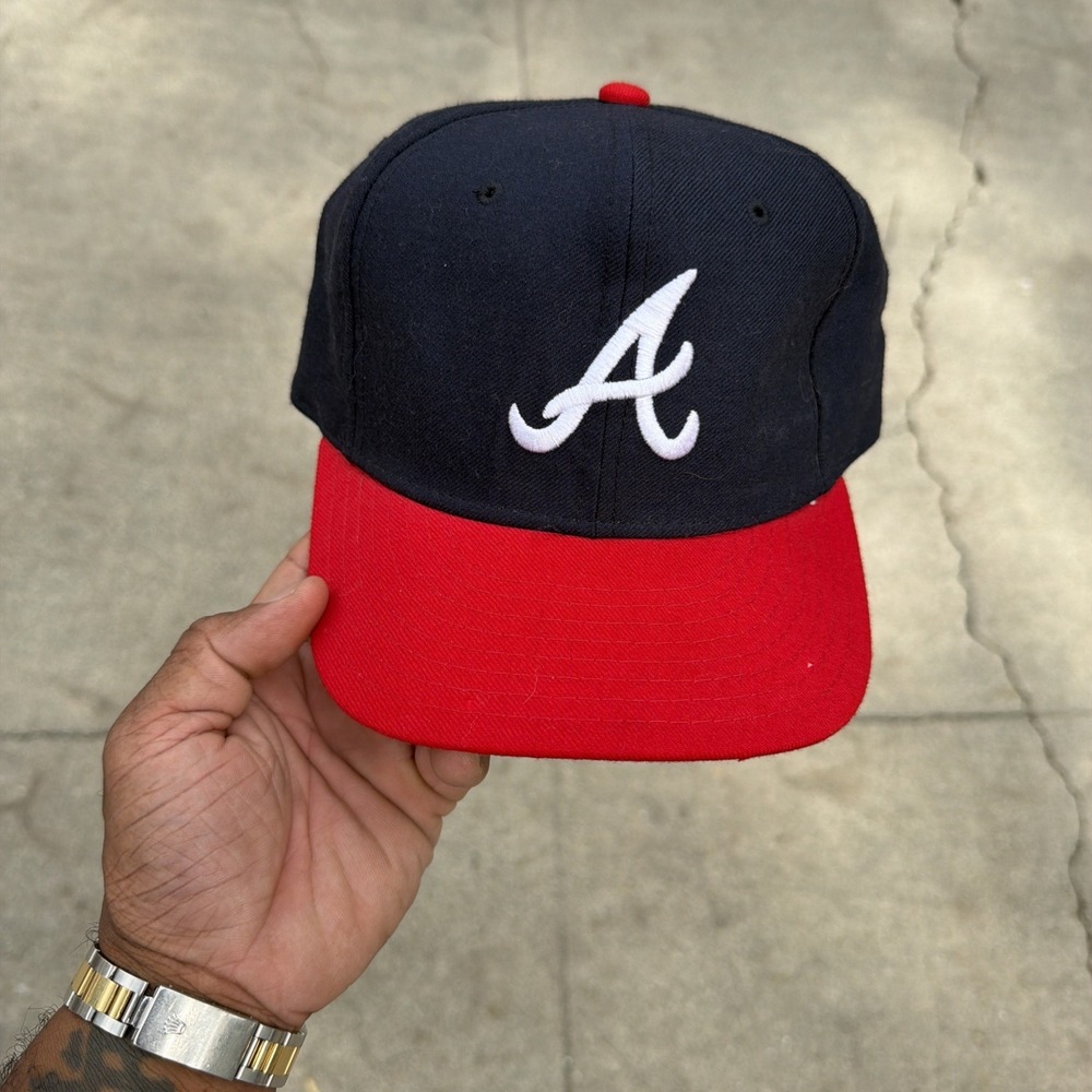 Vintage Atlanta Braves Hat Size 7 3/8 Fitted Diamond Pro Wool MLB Baseball
